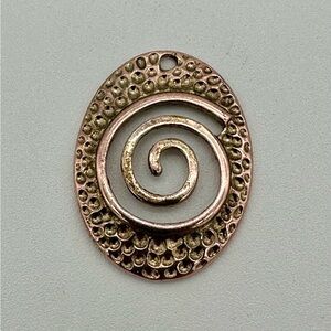 Vintage Hammered Brass Necklace Pendant